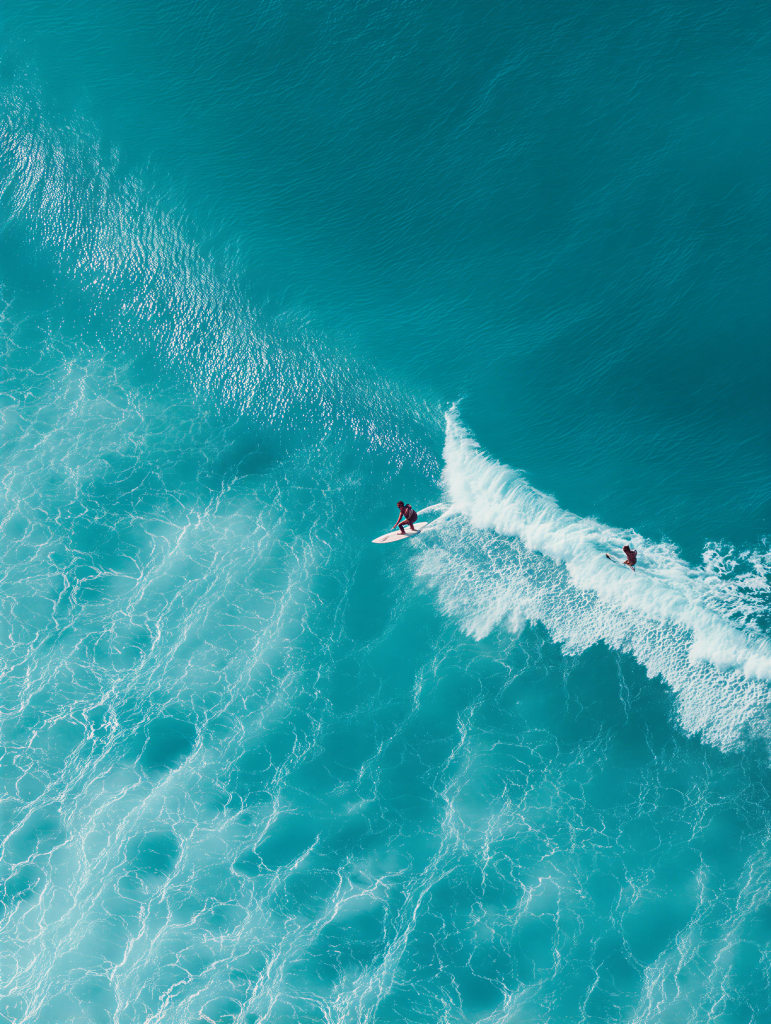 Surfer inside a wave barrel